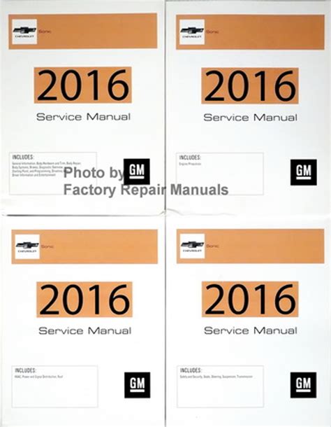 2016 Chevy Sonic Factory Service Manual Set Original Shop Repair ...