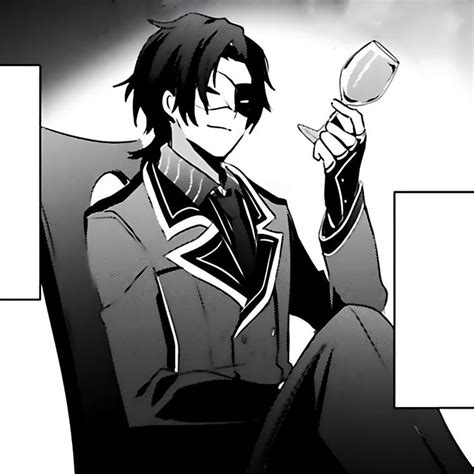 an anime character sitting in a chair holding a wine glass and looking at the camera