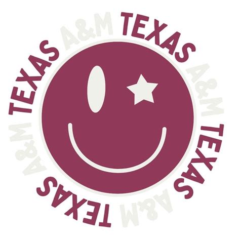 Texas AM Smiley SVG PNG Texas Am Smiley Sublimation Trendy - Etsy