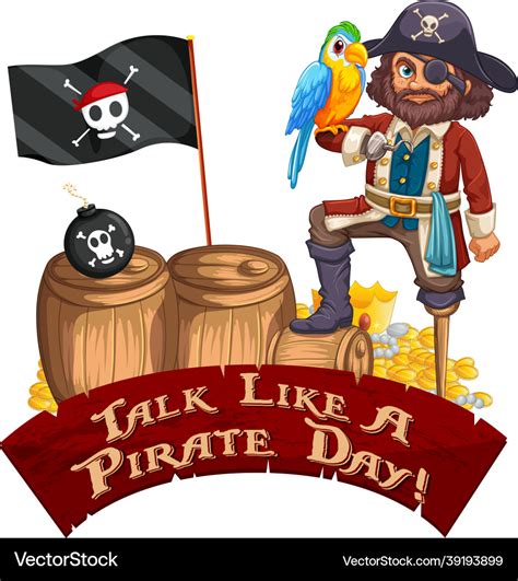 Talk like a pirate day font banner Royalty Free Vector Image