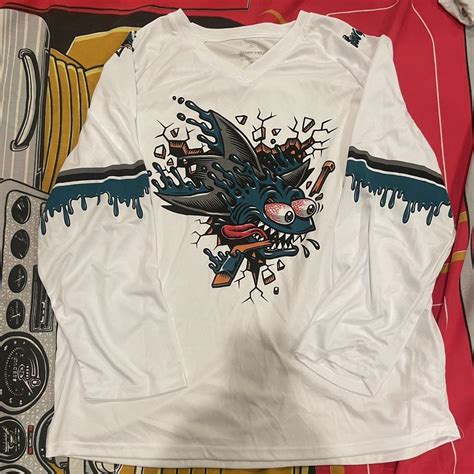 Sharks hockey Jersey San Jose shark freak jersey... - Depop