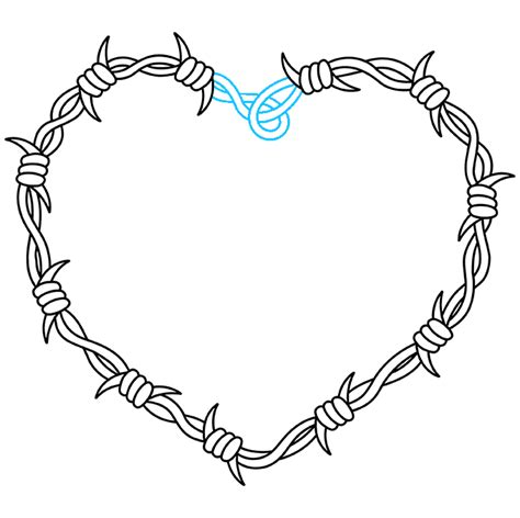 How to Draw a Barbed Wire Heart - Really Easy Drawing Tutorial