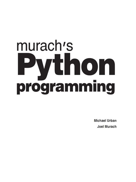 Murach's Python Programming PDF | PDF