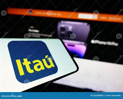 Cellphone with Logo of Brazilian Company Itau Unibanco Holding S.a. on ...