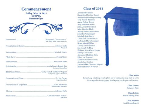 Graduation Party Program Template