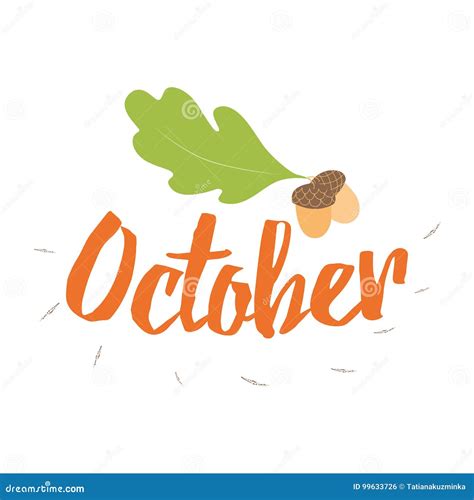 OCTOBER Lettering In Various Font Types Vector Illustration ...