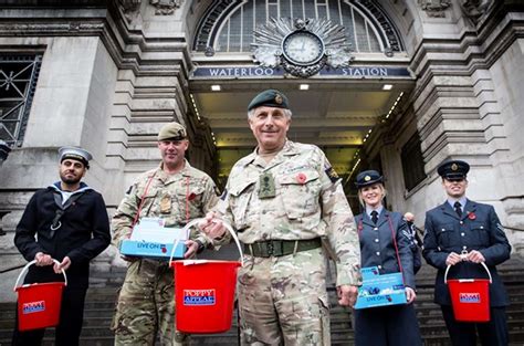 London Poppy Day with Armed Forces at London Waterloo Railway Station