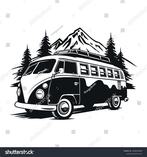 1,612 Retro Camper Black White Images, Stock Photos & Vectors | Shutterstock