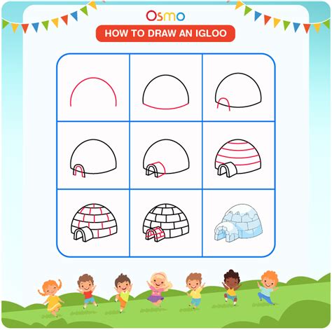 How to Draw an Igloo | A Step-by-Step Tutorial for Kids