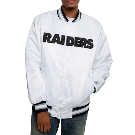 Buy Now Oakland Raiders Satin Black And White Jacket