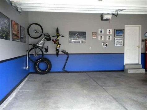 Blue And Grey Painted Garage | Painted garage walls, Garage design ...