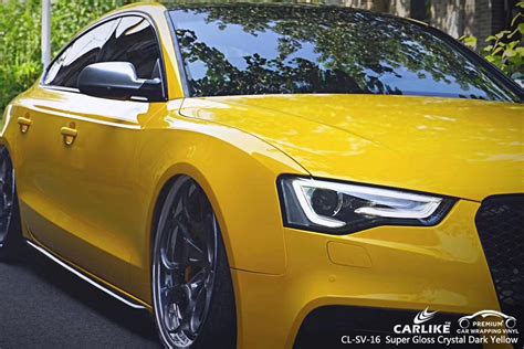 AUDI CAR WRAP - SUPER GLOSS CRYSTAL DARK YELLOW – ProtectPro Auto