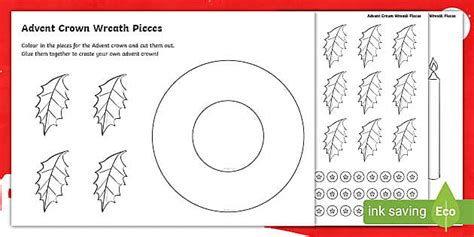 Christmas Wreath Template Printable | Primary Craft Resource