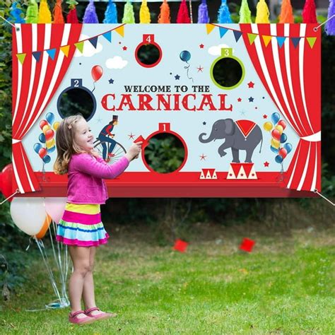 Carnival Games Carnival Toss Games Circus Bean Bag Game Banner with 3 ...