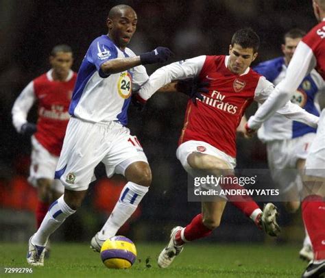 Blackburn Rovers Benni McCarthy vies with Cesc Fabregas Arsenal's ...