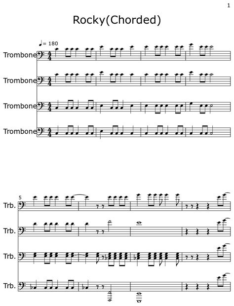 Rocky(Chorded) - Sheet music for Trombone