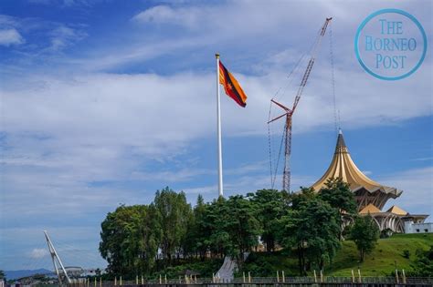 Massive Sarawak flag flutters from much-talked about flagpole, signals likely completion | Malay ...