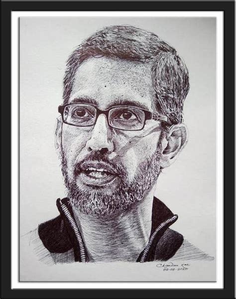 Portrait of Sundar Pichai | PEN ON PAPER | Portrait | CH-725-129492 ...