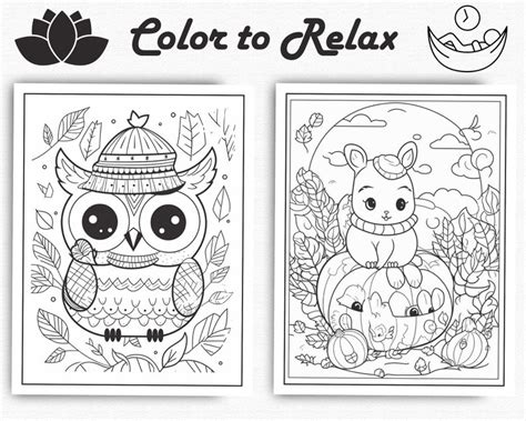 Autumn Animal Coloring Pages Kids Kindergarten Coloring Pages Seasonal Coloring Pages Autumn ...