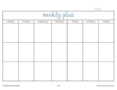 The Cluttered House: Weekly Planner Printable | Organize | Pinterest ...