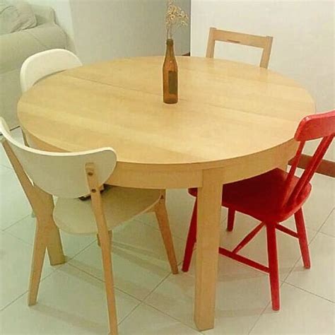 Round Dining table (extendable), Furniture & Home Living, Furniture ...