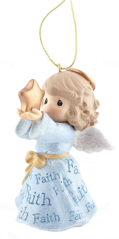 ["This adorable Precious Moments® Christmas ornament features an angel ...