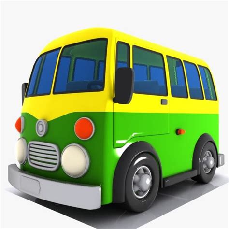 3d model cartoon minibus bus