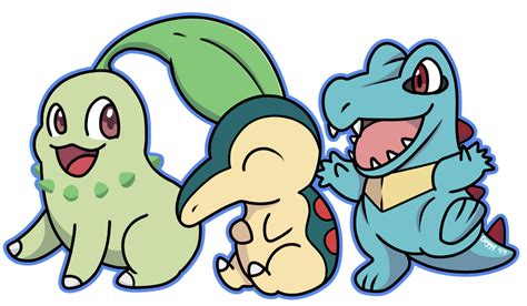 Gen 2 Starters by Deggyart on DeviantArt