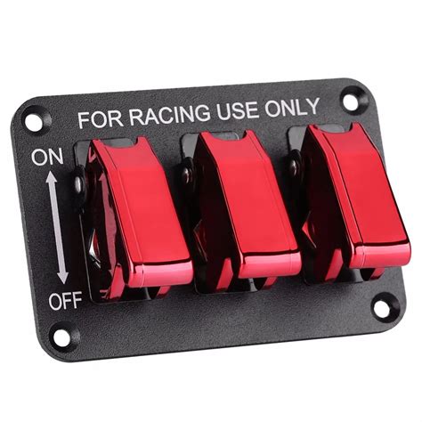 12V 3 Group Toggle Switch Panel for Racing Car Red Racing Car Switch ...