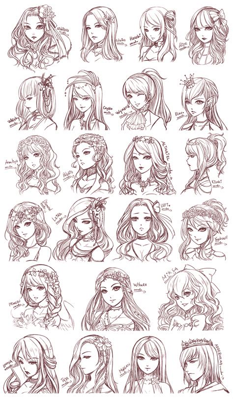 Anime Hair Drawing Reference and Sketches for Artists