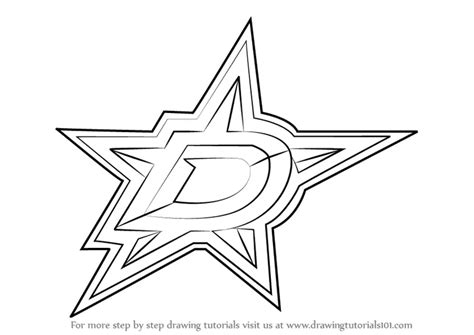 How to Draw Dallas Stars Logo (NHL) Step by Step | DrawingTutorials101.com