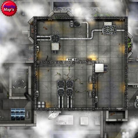 Rooftop in city [modern] : battlemaps in 2021 | Tabletop rpg maps, Map ...