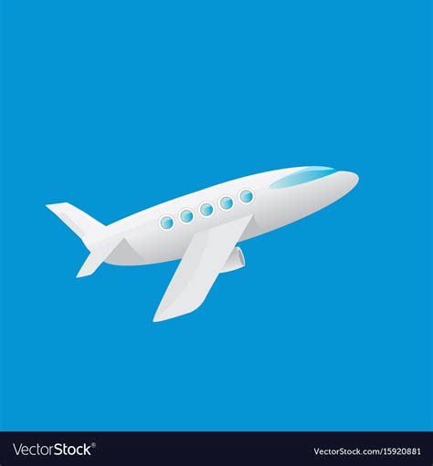 Cartoon airplane flying in blue sky Royalty Free Vector