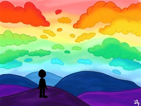 Drawing: Rainbow Sky by NerdyGhost2013 on DeviantArt