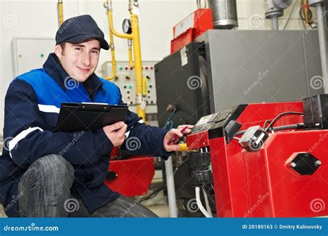 Heating engineer repairman stock image. Image of circulation - 20180163