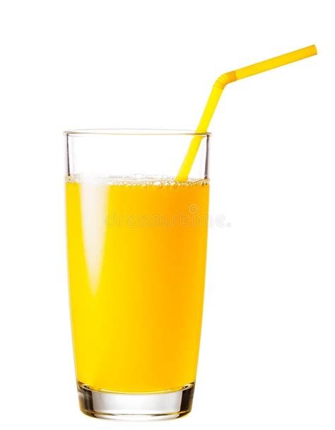 Full Glass of Orange Juice with a Straw Stock Image - Image of drinks ...