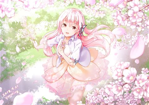Kawaii Pink Anime Girl Wallpaper