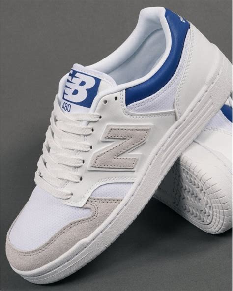 New Balance 480 Trainer White/Grey/Blue - 80s Casual Classics