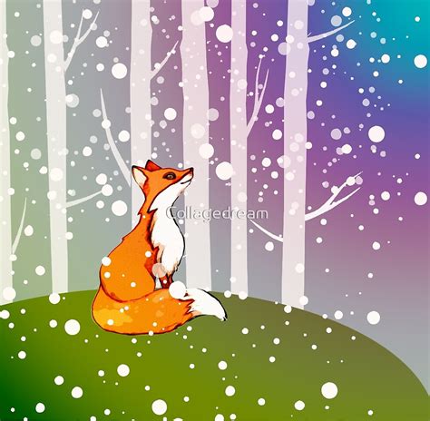 "Enchanted forest and fox" by Collagedream | Redbubble