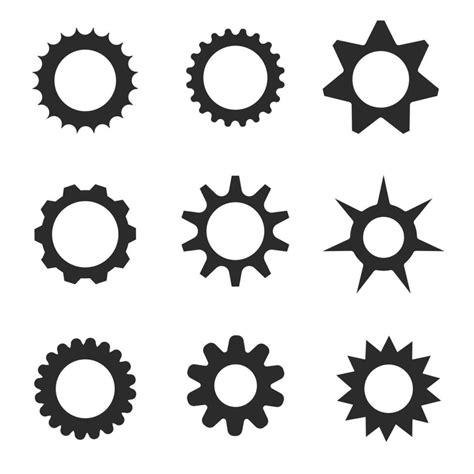 Set of gear flat design.settings icon.illustration of gear and lock ...