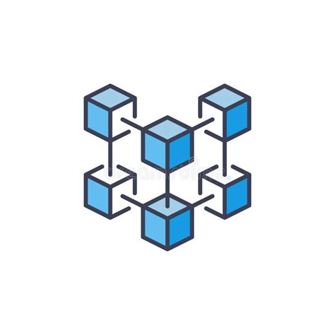 Blockchain Technology Vector Creative Blue Icon or Logo Stock Vector ...