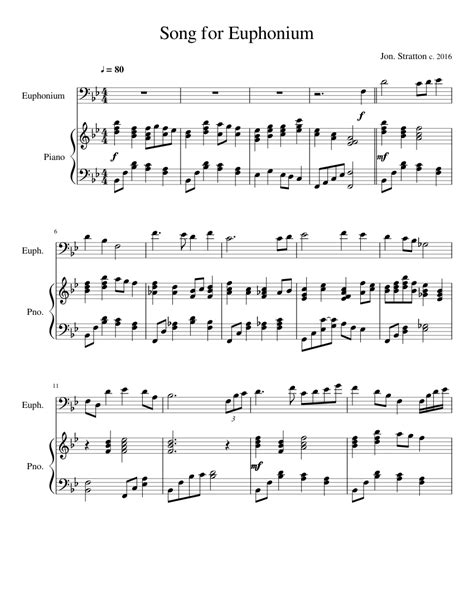 Song for Euphonium Sheet music for Piano, Euphonium (Solo) | Musescore.com