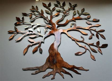 2025 Best of Contemporary Large Oak Tree Metal Wall Art