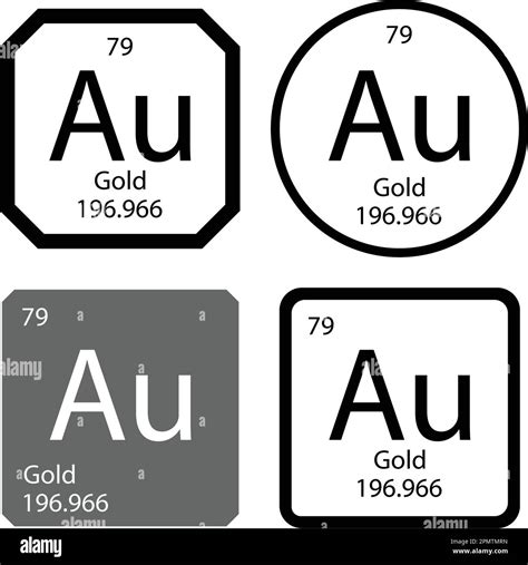 Periodic table element chemical symbol aurum molecule chemistry vector ...