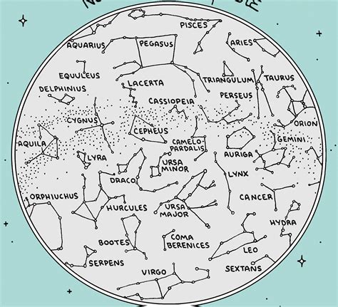 Map of the Constellations Star Chart Hand-drawn Digital, Printable ...