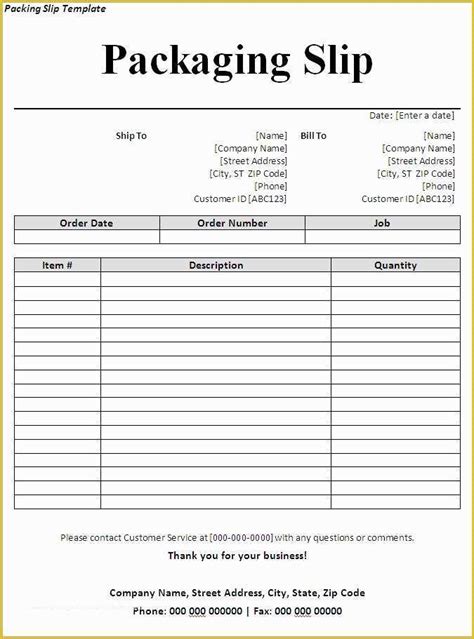 Free Packing Slip Template Pdf Of Packing Slip Template | Heritagechristiancollege