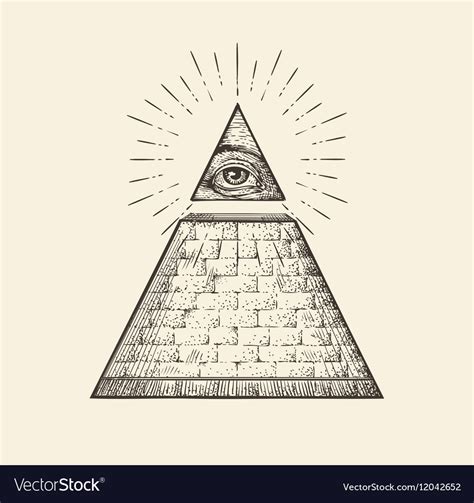 All Seeing Eye Pyramid Drawing