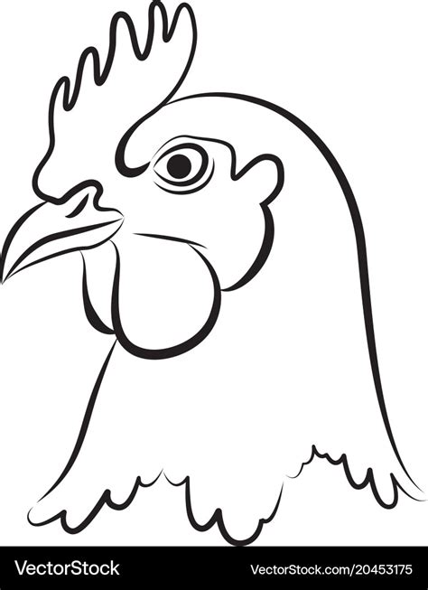 Graphic chicken head Royalty Free Vector Image