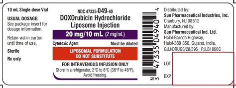 Doxorubicin Liposomal - FDA prescribing information, side effects and uses