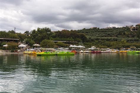 Park Pedal Boats at Lake Kournas Crete, Greece Editorial Image - Image of topography, ecology ...